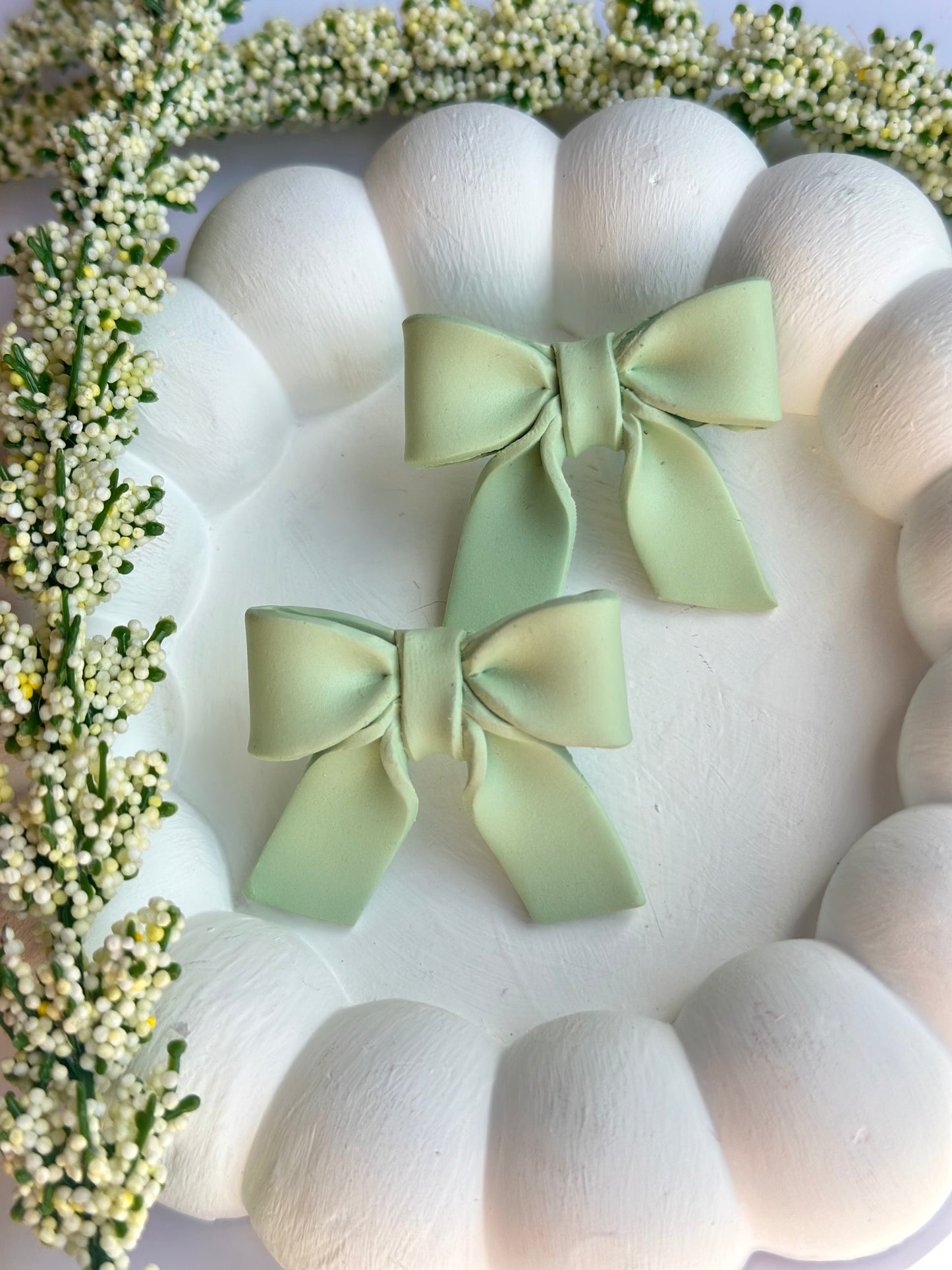 light green bows