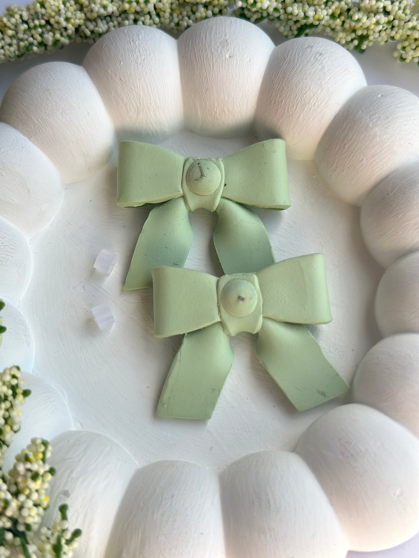 light green bows