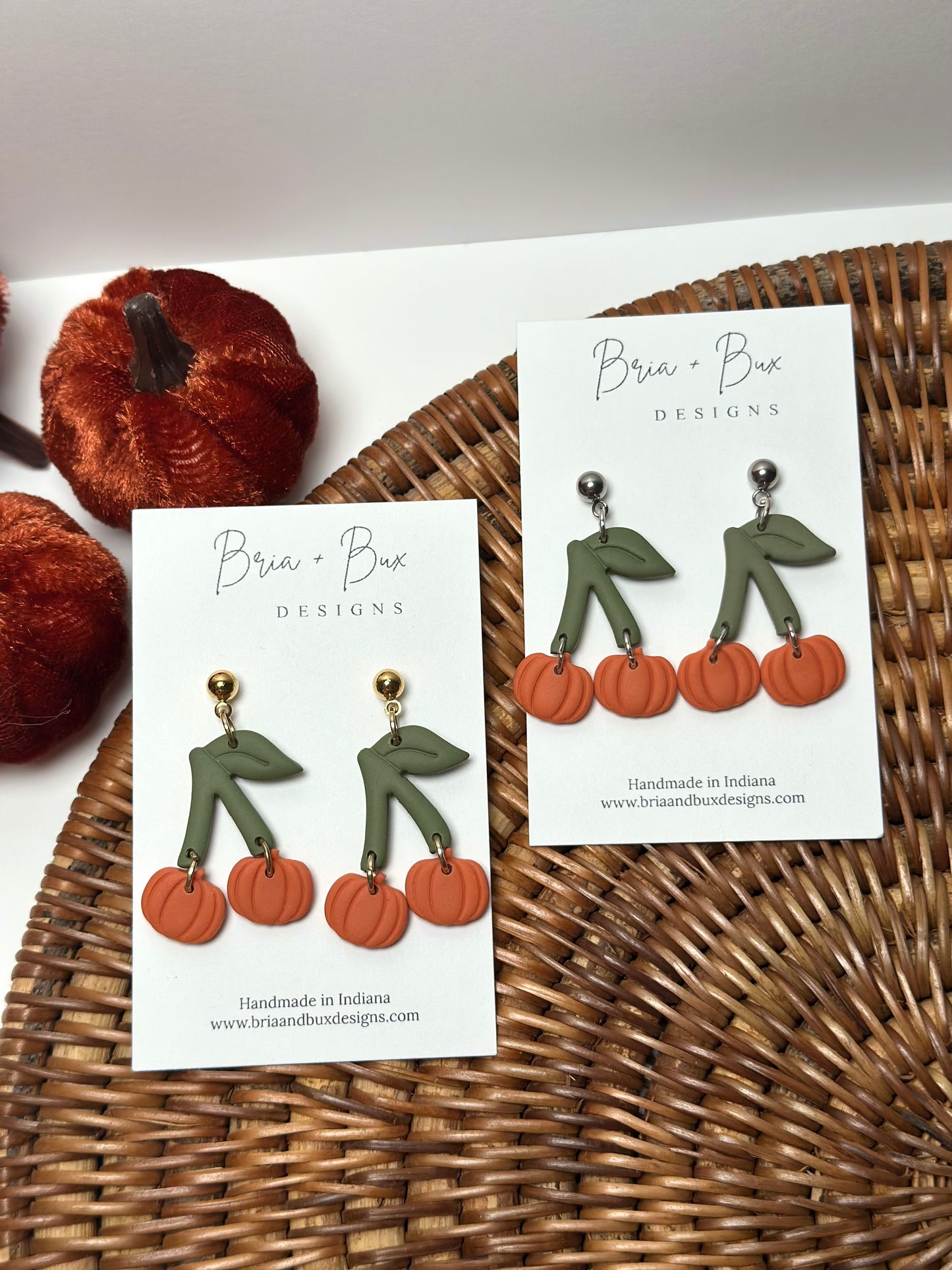 pumpkin cherry dangles
