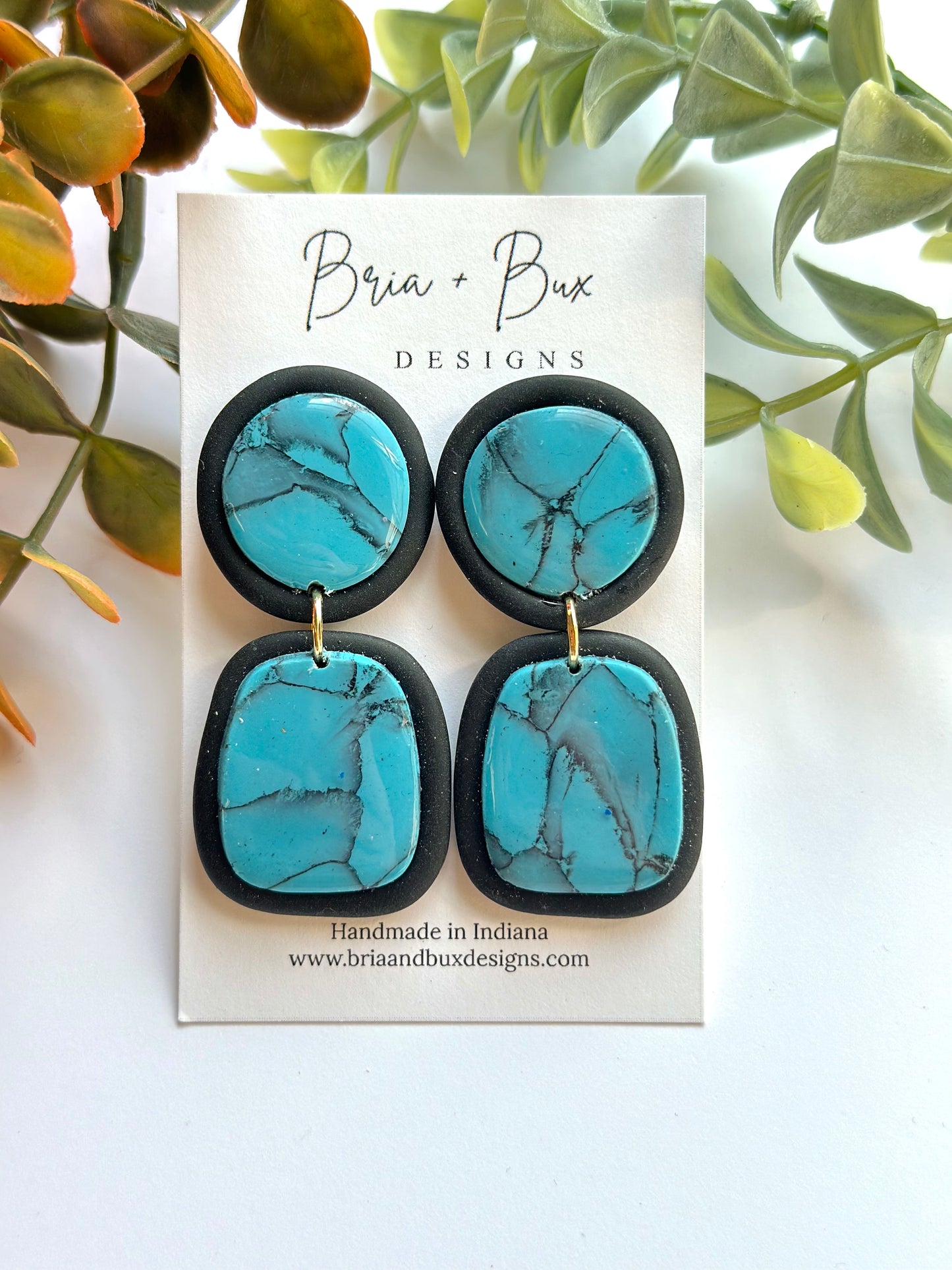faux turquoise in pebble dangles