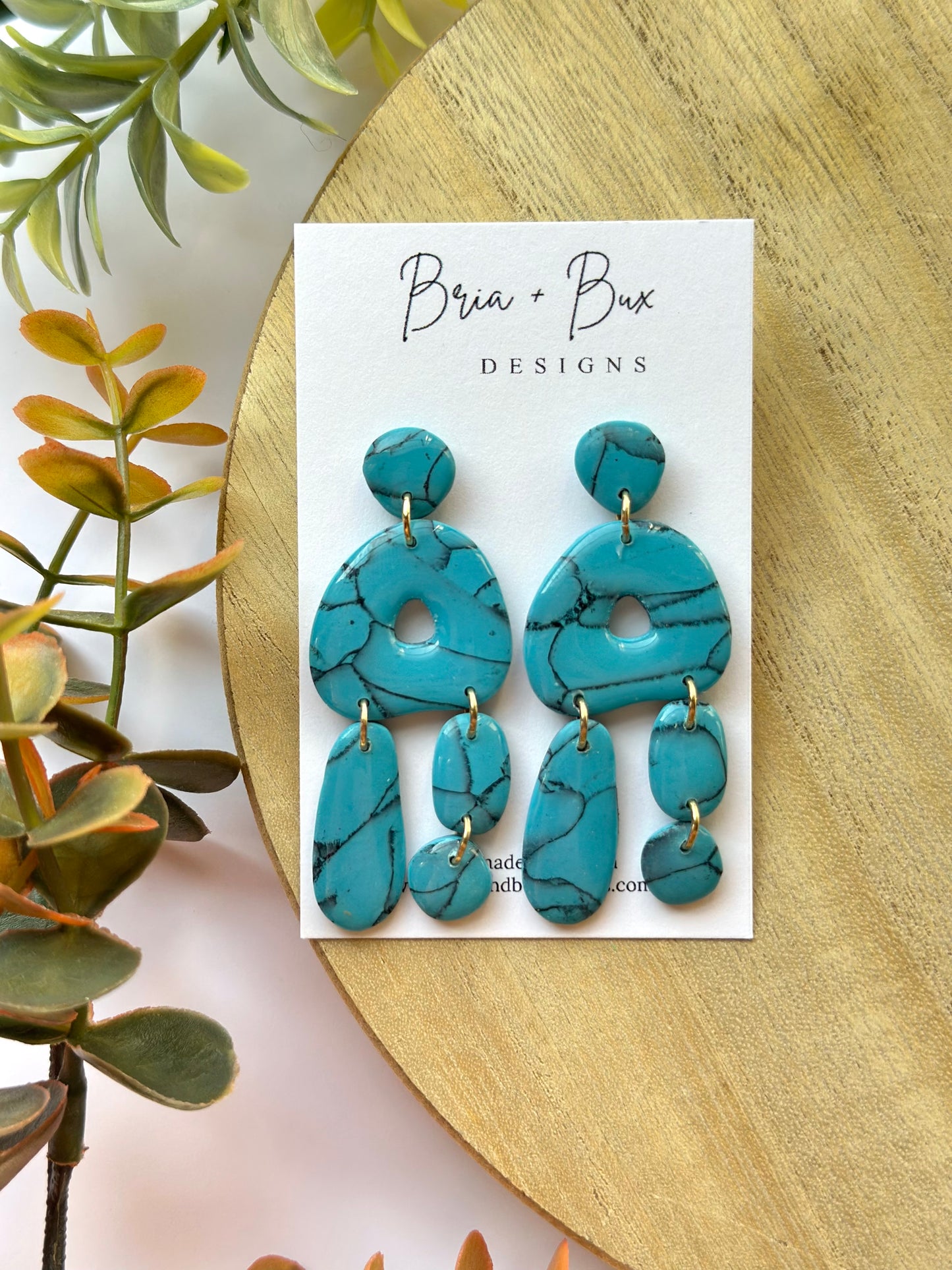 faux turquoise in organic dangles
