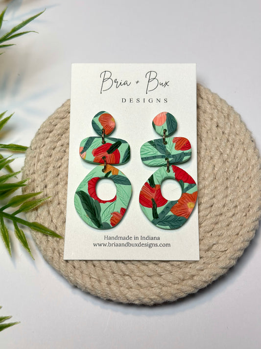 floral leaf organic dangles
