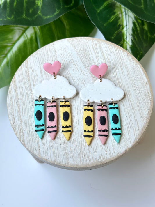 cloud + crayon dangles