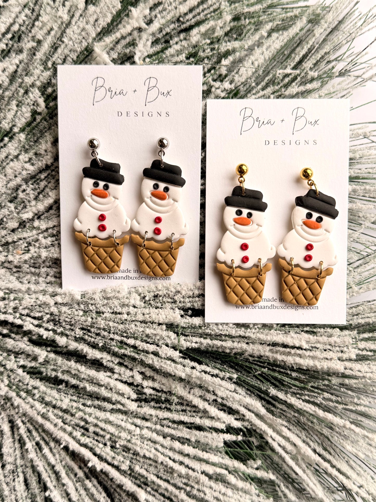 Snowmen ice cream dangles