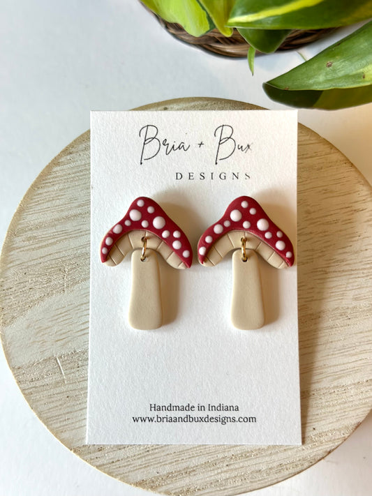 mushroom stud dangles