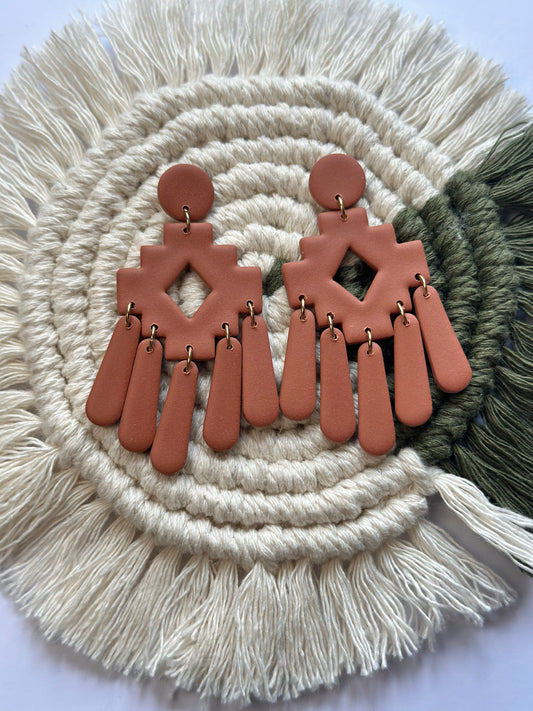 Aztec Dangles in terracotta